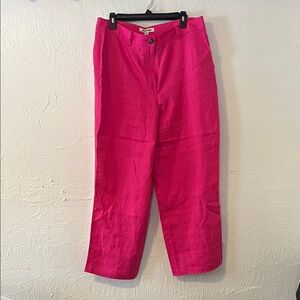 Boden Fuchsia Linen Trousers